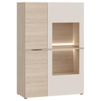 VITRINE Eichefarben, Sandfarben  94,9/138/41 cm  - Sandfarben/Eichefarben, Natur, Glas/Holzwerkstoff (94,9/138/41cm) - Ti'me
