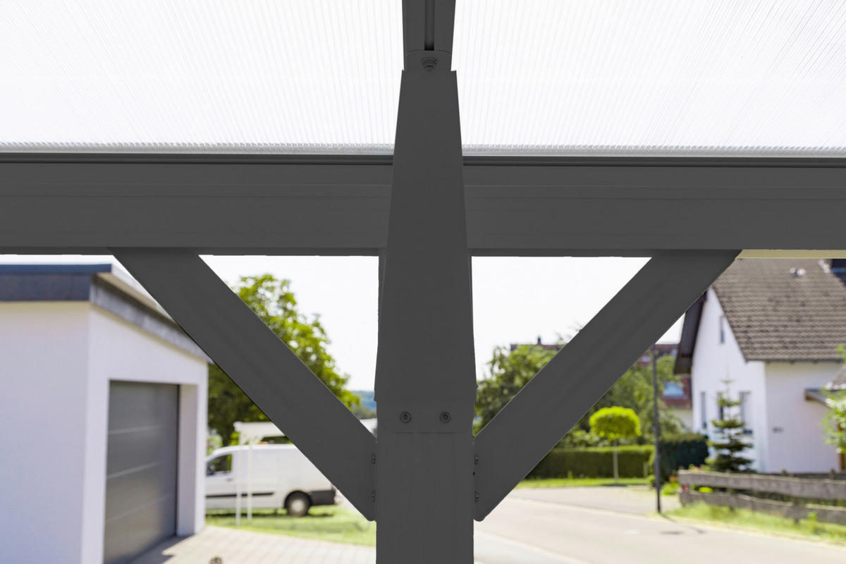 CARPORT - Anthrazit, Basics, Kunststoff/Metall (300/220/505cm)