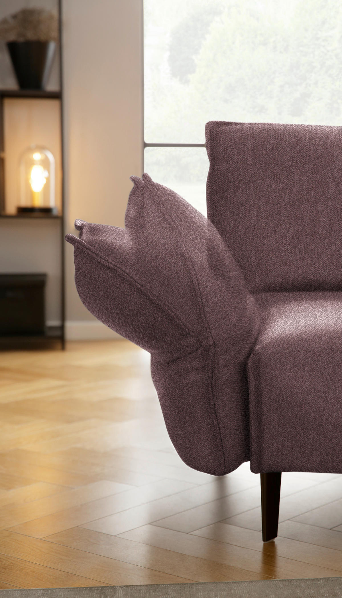 ECKSOFA  in Chenille, Flachgewebe Beere  340/272 cm  - Beere/Schwarz, MODERN, Textil/Metall (340/272cm) - W.Schillig