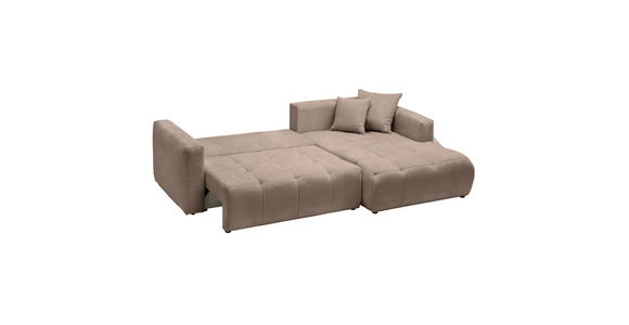 ECKSOFA Hellbraun Chenille  - Hellbraun/Schwarz, MODERN, Kunststoff/Textil (276/172cm) - Hom`in