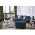 ECKSOFA  in Plüsch Dunkelblau  166/235 cm  - Creme/Schwarz, MODERN, Kunststoff/Textil (166/235cm) - Hom`in