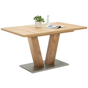 ESSTISCH in Holzwerkstoff 160(200)/90/76 cm - Edelstahlfarben/Eichefarben, KONVENTIONELL, Holzwerkstoff (160(200)/90/76cm) - Valdera