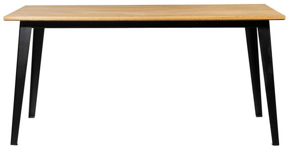 ESSTISCH 160/90/76 cm Nachbildung  Metall, Holzwerkstoff rechteckig Schwarz, Eichefarben  - Eichefarben/Schwarz, Basics, Holzwerkstoff/Metall (160/90/76cm) - Carryhome