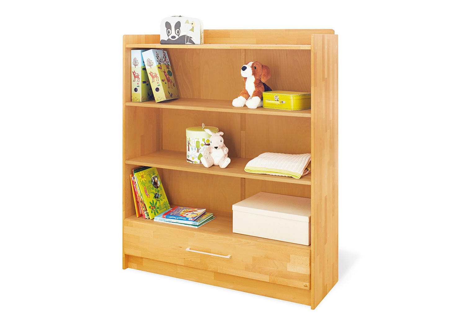 BABYREGAL Pinolino Natura  - Buchefarben/Alufarben, Natur, Holz (120/144/41cm) - Pinolino