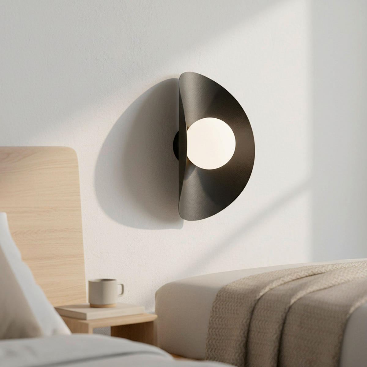 WANDLEUCHTE  23/13/30 cm    - Schwarz, Design, Glas/Metall (23/13/30cm)