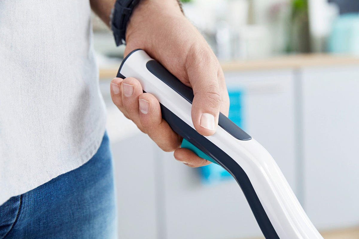 APARAT DE CURĂȚAT CU ABURI - alb/turcoaz, Konventionell, plastic (27,5/25,6/64cm) - Leifheit