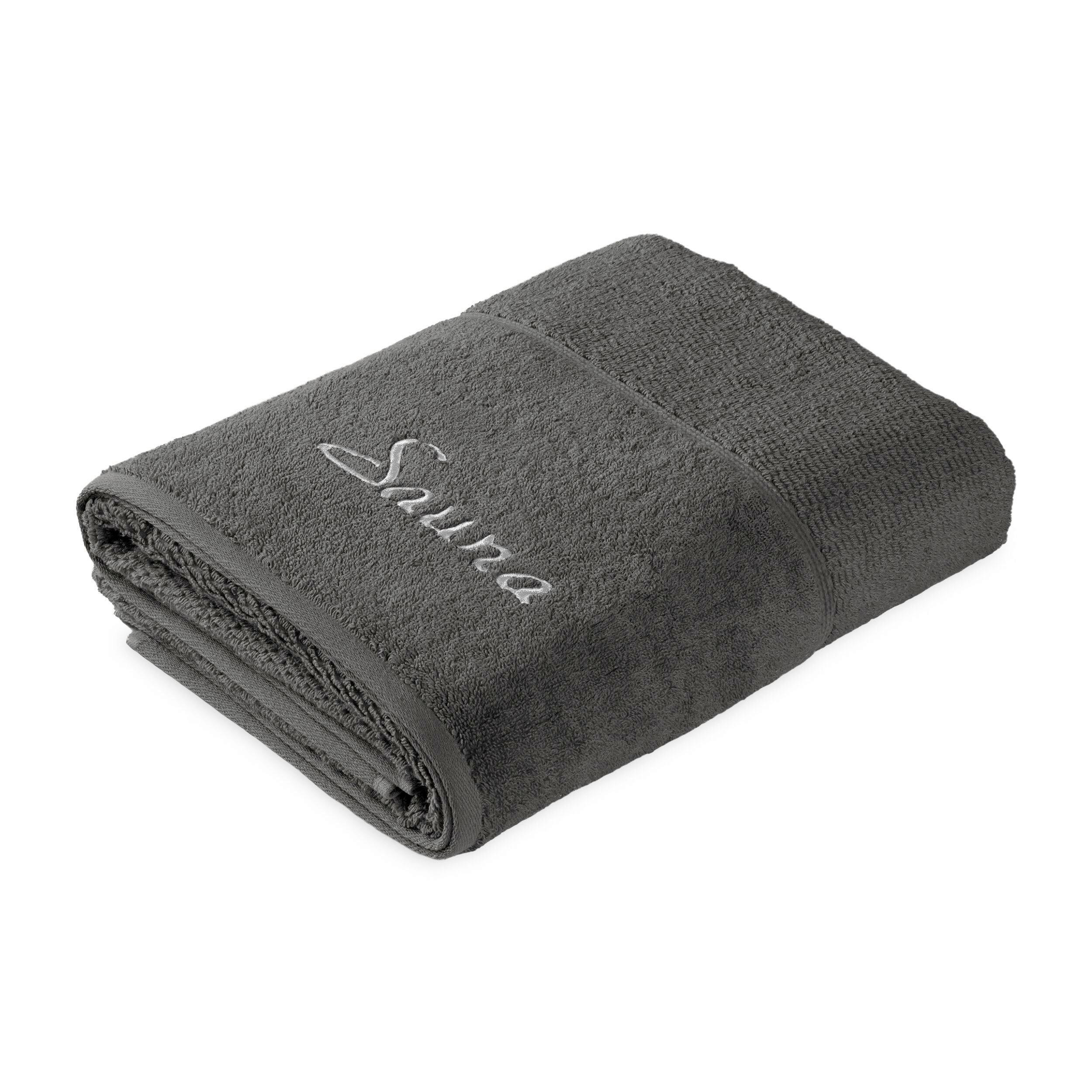 SAUNATUCH FROTTANA PEARL Dunkelgrau  - Dunkelgrau, Basics, Textil (80/200cm) - Moeve