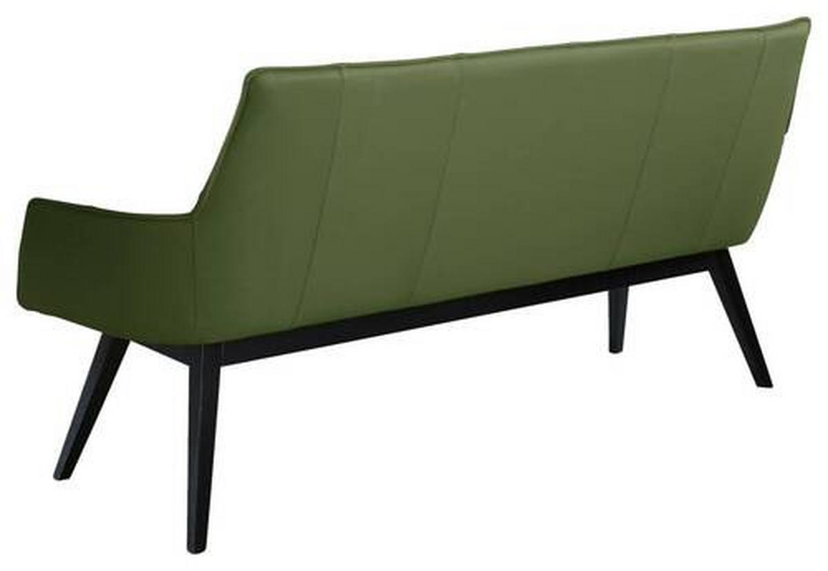 SITZBANK 160/89,5/64 cm Echtleder Grün Buche massiv  - Schwarz/Grün, Design, Leder/Holz (160/89,5/64cm) - Novel