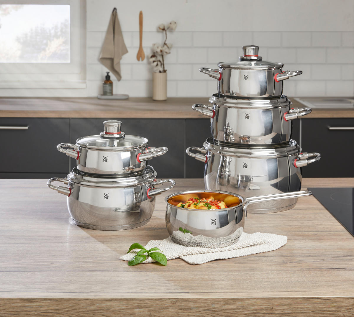 KOCHTOPFSET Quality One 6-teilig  - Silberfarben, Basics, Glas/Metall - WMF