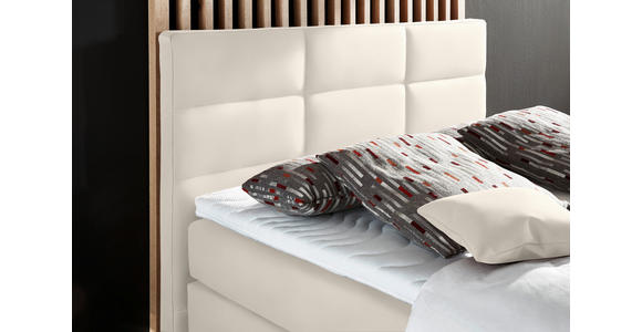 BOXSPRINGBETT 140/200 cm  in Creme  - Creme/Alufarben, KONVENTIONELL, Textil/Metall (140/200cm) - Dieter Knoll