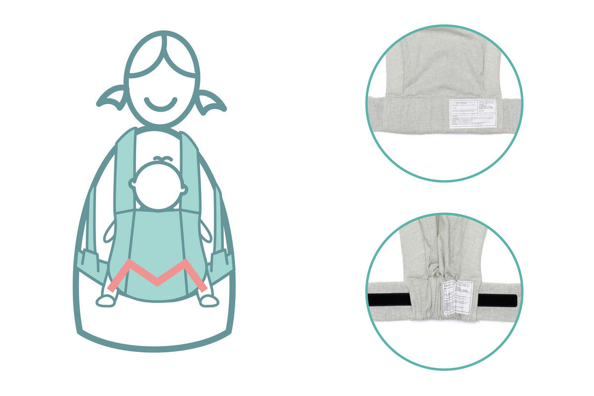 BABYTRAGE Natural  - Hellgrau, Basics, Textil (37/34cm) - Fillikid
