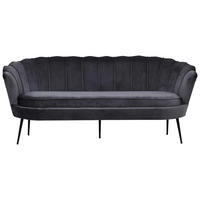 2-SITZER-SOFA Schwarz, Dunkelgrau  - Dunkelgrau/Schwarz, Design, Textil/Metall (180/78.5/78cm) - Livetastic