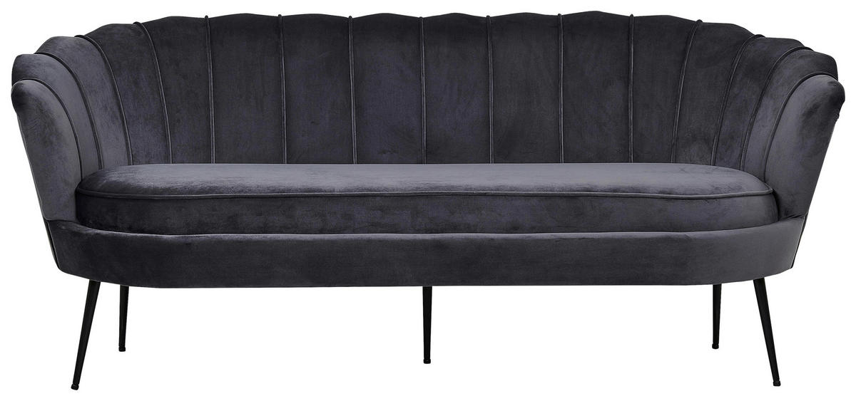 2-SITZER-SOFA Schwarz, Dunkelgrau  - Dunkelgrau/Schwarz, Design, Textil/Metall (180/78.5/78cm) - Livetastic