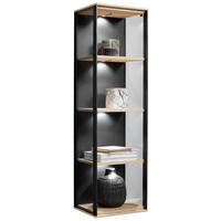 HÄNGEELEMENT Anthrazit, Eichefarben  39/139/33 cm  - Eichefarben/Anthrazit, Design, Glas/Holz (39/139/33cm) - Schöner Wohnen