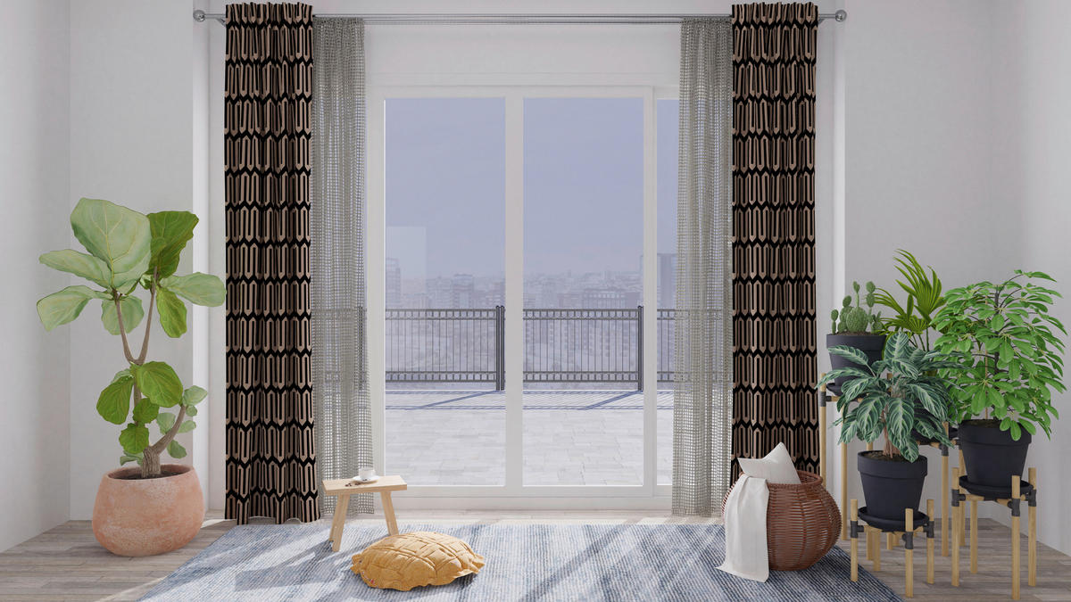 FERTIGVORHANG MALFOY blickdicht 140/245 cm   - Beige/Silberfarben, Design, Textil (140/245cm) - Ambiente