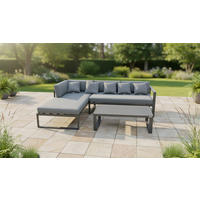 LOUNGE GARNITURA   metal, tekstil  antracit, siva    - siva/antracit, Moderno, metal/tekstil (180/248cm) - Ambia Garden