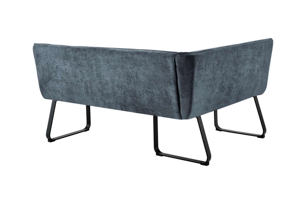 ECKBANK 128/168 cm  in Dunkelgrau  - Dunkelgrau/Schwarz, MODERN, Textil/Metall (128/168cm) - MID.YOU