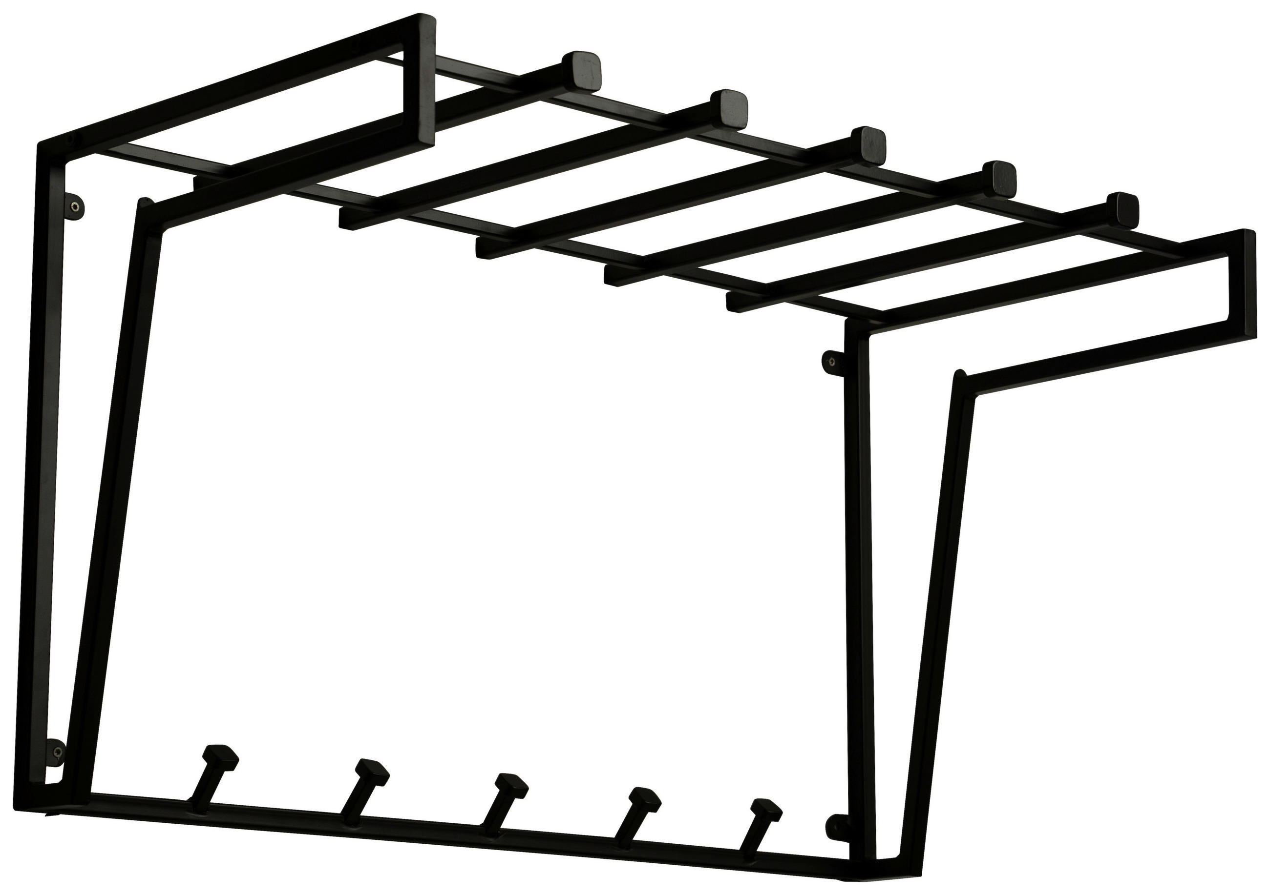 XXXLutz Wandgarderobe Schwarz 79x45x40 cm