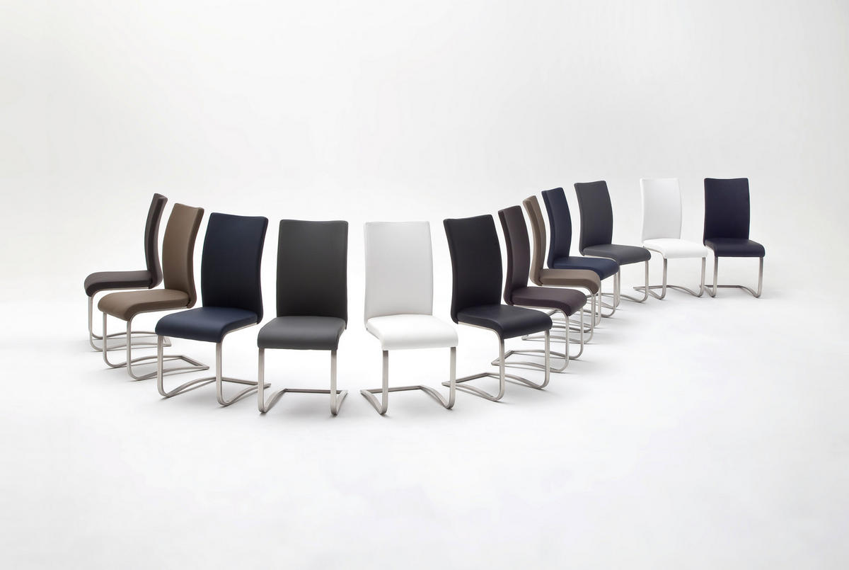SCHWINGSTUHL  in Edelstahl Echtleder  - Edelstahlfarben/Braun, Design, Leder/Metall (43/103/52cm) - Livetastic