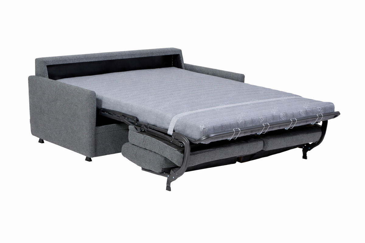 SCHLAFSOFA Chenille Dunkelgrau  - Dunkelgrau/Schwarz, Design, Textil (176/80/95cm) - Livetastic