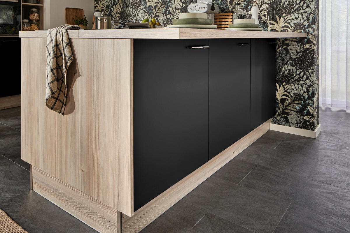 ECKKÜCHE  in Schwarz  - Schwarz, Design, Holzwerkstoff/Metall (150/280/192cm) - Xora