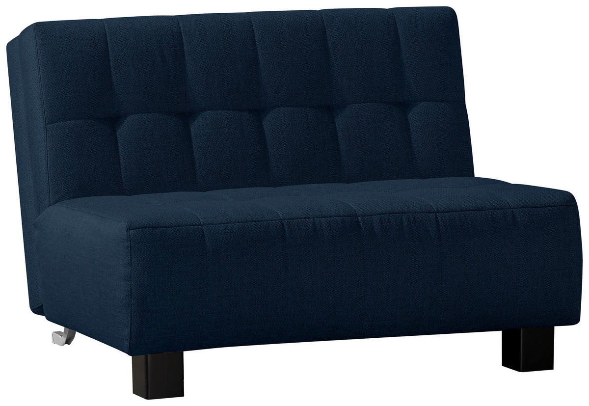 SCHLAFSOFA Dunkelblau  - Schwarz/Dunkelblau, Design, Textil/Metall (125/92/102cm) - Novel