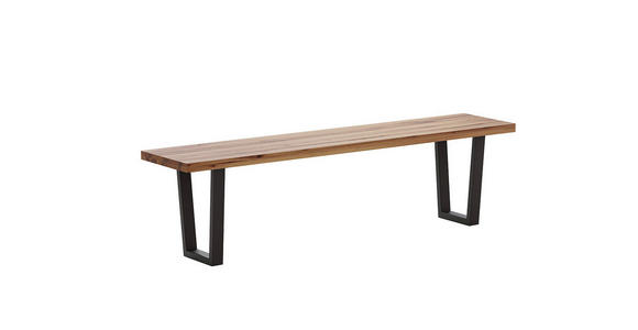 SITZBANK 180/45/40 cm  in Anthrazit, Eichefarben  - Eichefarben/Anthrazit, ROMANTIK / LANDHAUS, Holz/Metall (180/45/40cm) - Waldwelt