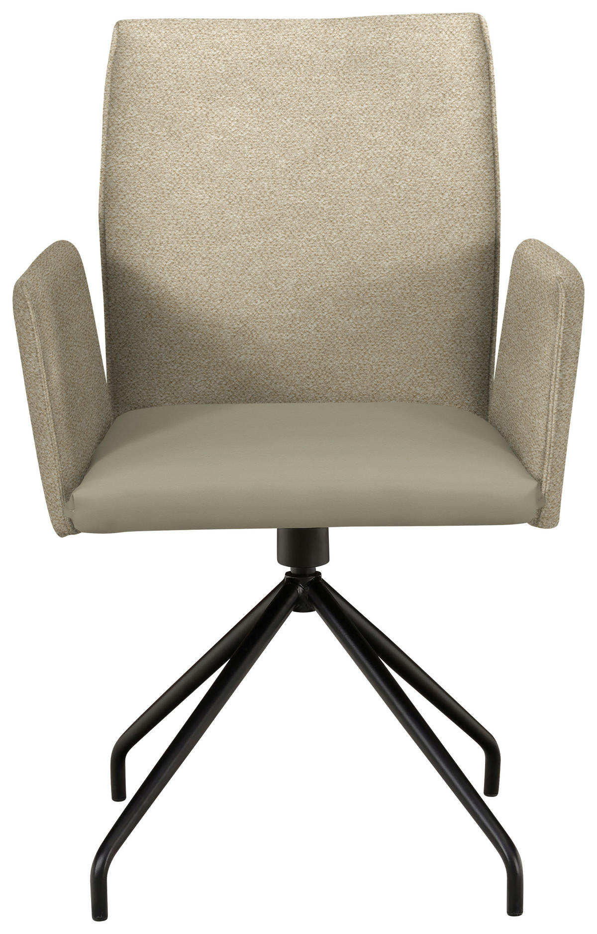 ARMLEHNSTUHL  in Stahl Webstoff, Mikrofaser  - Creme/Schwarz, Design, Textil/Metall (60/91/60cm) - Moderano