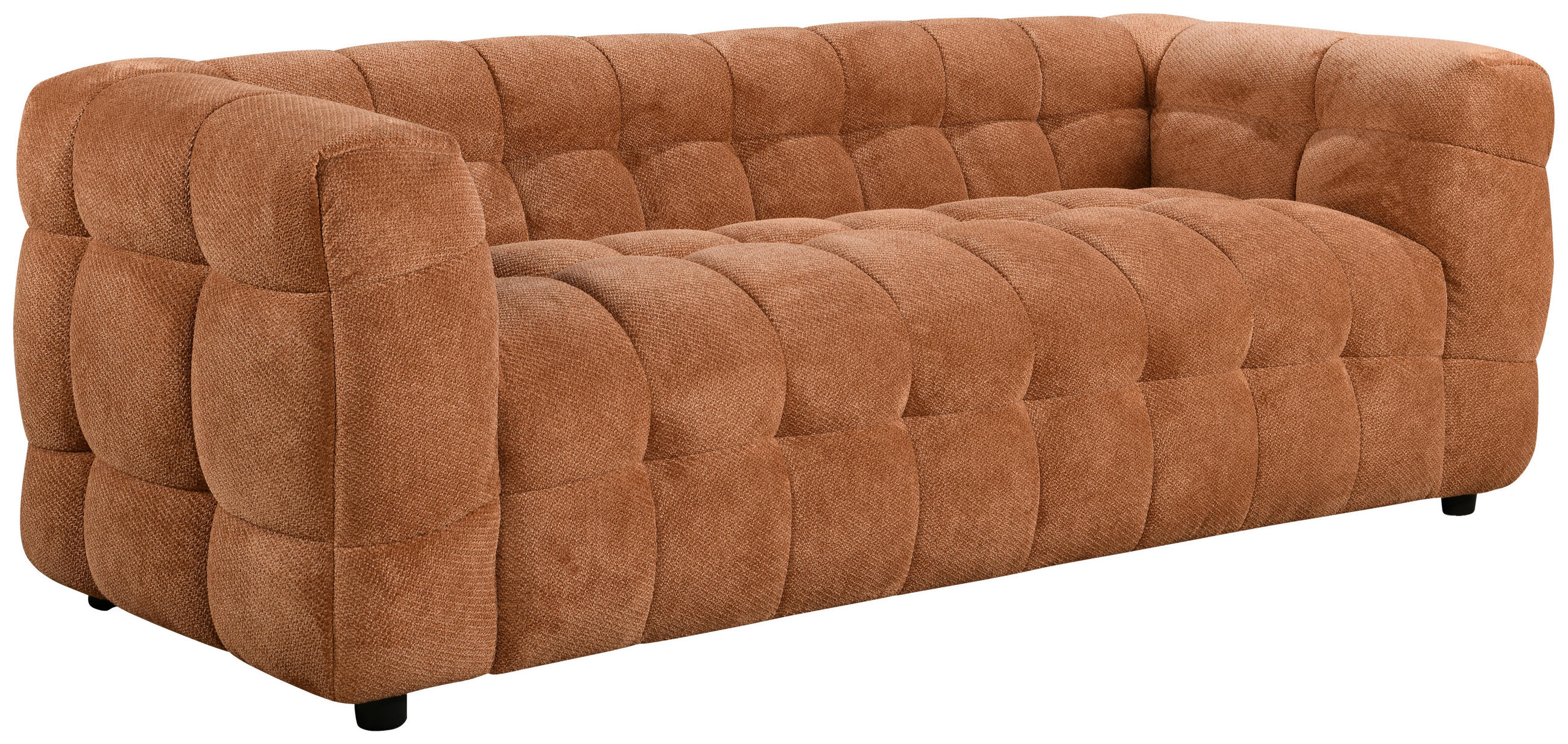 3-SITZER-SOFA Struktur Rostfarben  - Rostfarben/Schwarz, Design, Holz/Kunststoff (218/71/90cm) - Carryhome