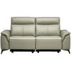 3-SITZER-SOFA  in Echtleder Hellgrau   - Hellgrau/Schwarz, Design, Leder/Metall (207/107/98cm) - Belluti