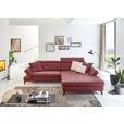 ECKSOFA Bordeaux Echtleder  - Bordeaux/Schwarz, Design, Leder/Metall (316/184cm) - Cantus
