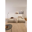 ECKSOFA Naturfarben Webstoff  inkl. Rückenkissen, Bettkasten, Schlaffunktion, Rücken echt, Armteilverstellung, Liegefläche im Originalstoff  - Schwarz/Naturfarben, KONVENTIONELL, Kunststoff/Textil (282/162cm) - Carryhome