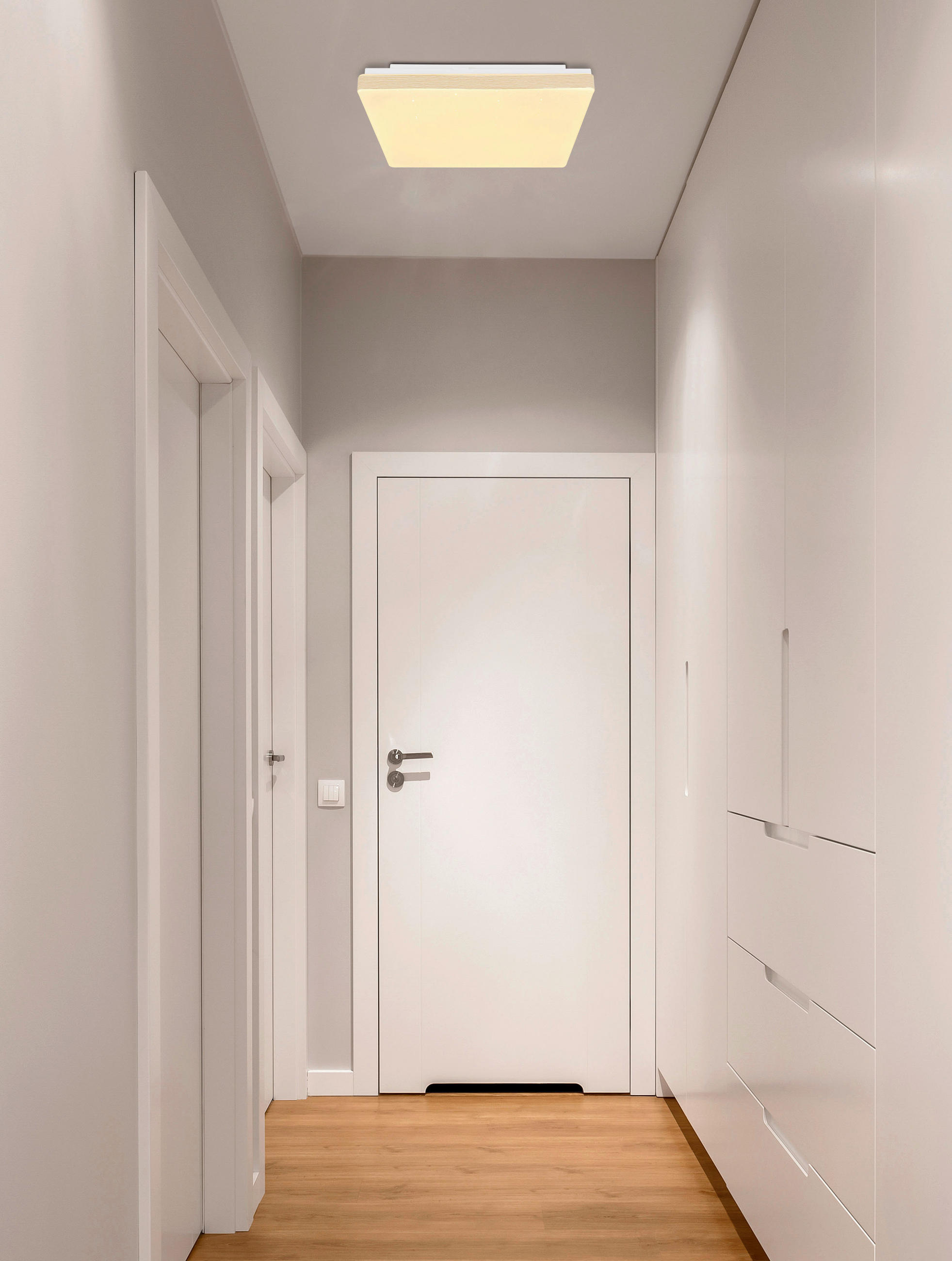LED-DECKENLEUCHTE 33/33/6 cm   - Opal/Weiß, Basics, Kunststoff/Metall (33/33/6cm)