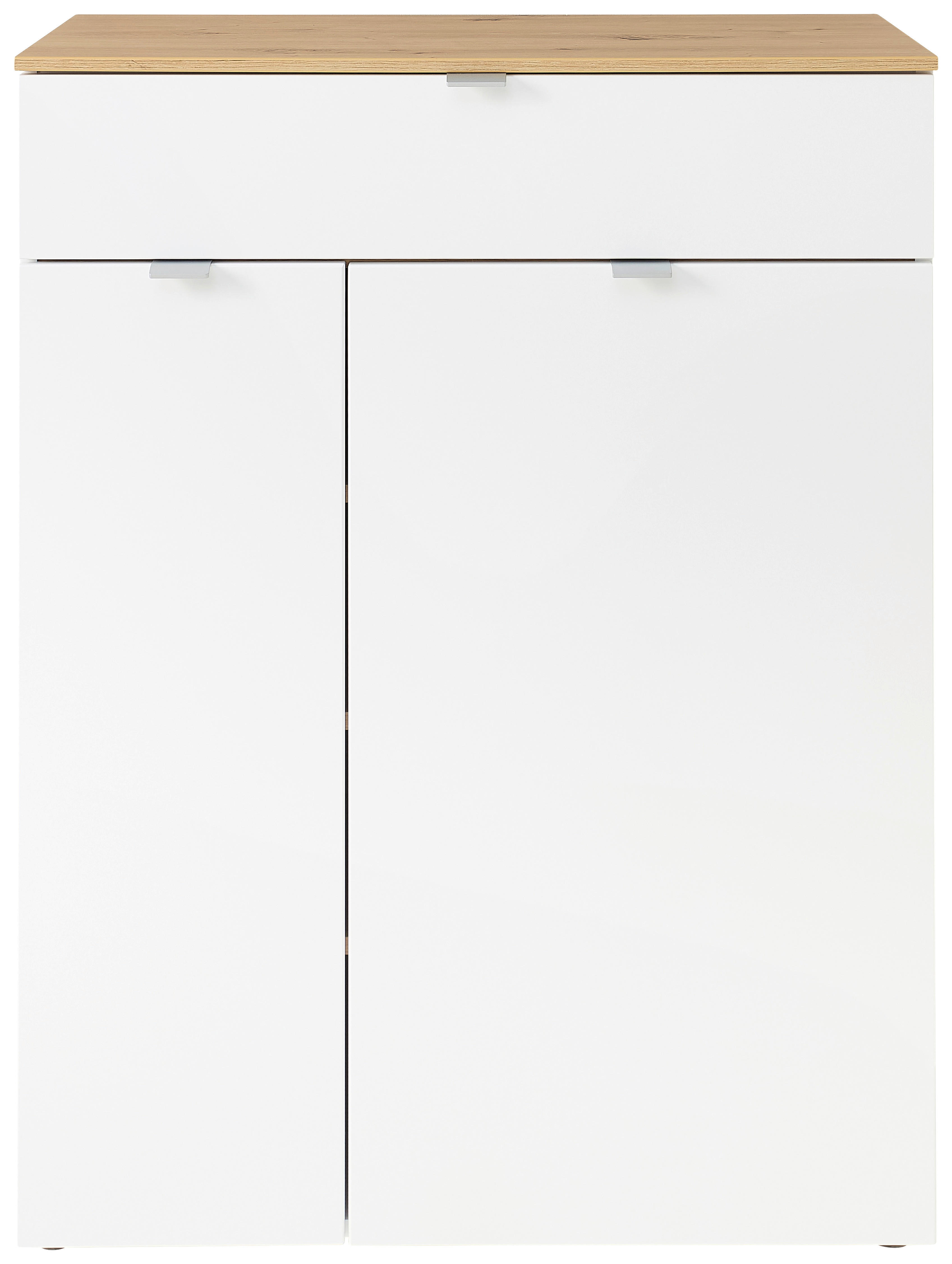 SCHUHSCHRANK Weiß, Eiche Artisan  - Silberfarben/Schwarz, Design, Holzwerkstoff/Kunststoff (78/103/38cm)