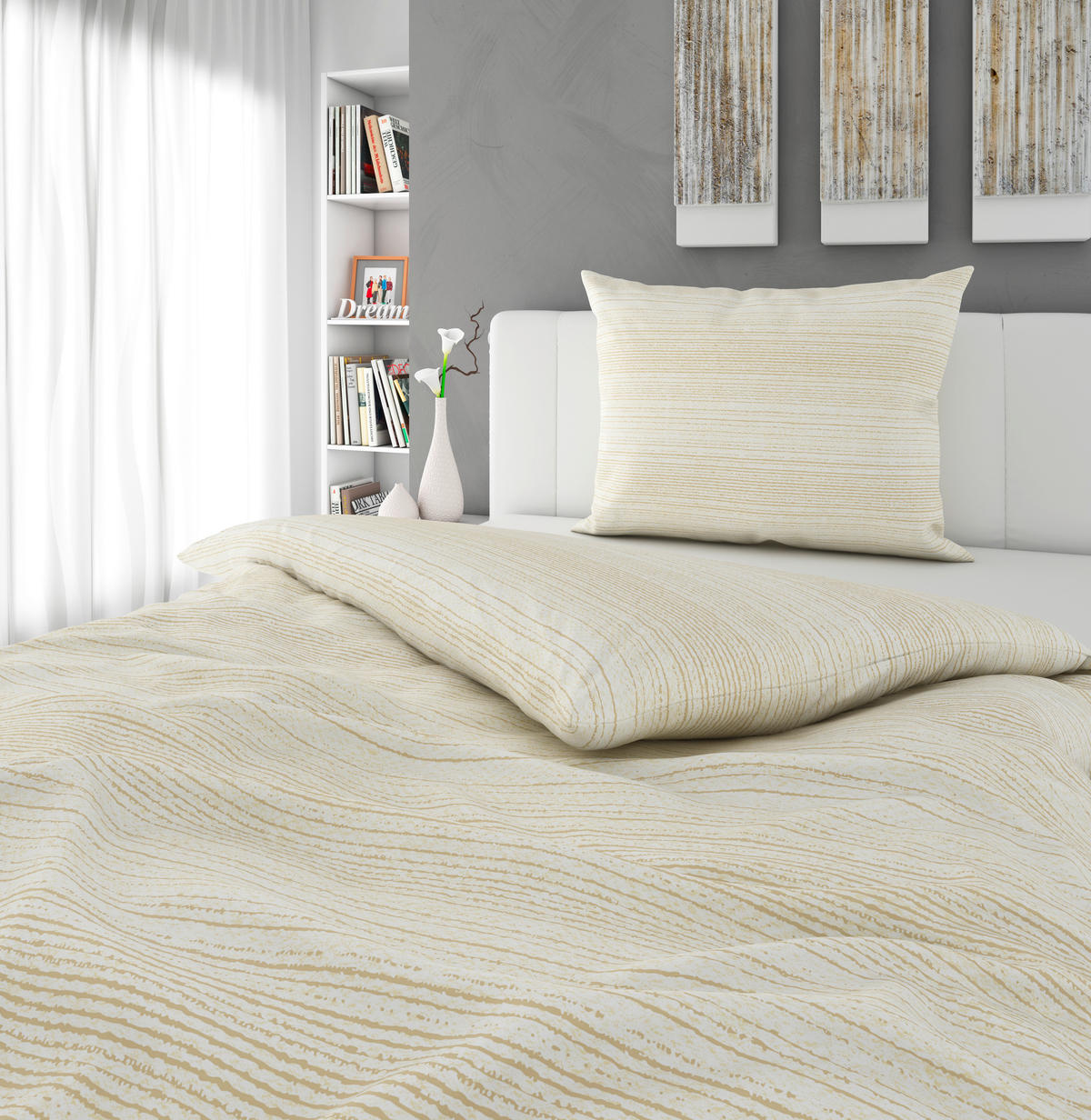 POSTEĽNÁ BIELIZEŇ, džersej, žltá, 140/200 cm - žltá, Konventionell, textil (140/200cm) - Esposa