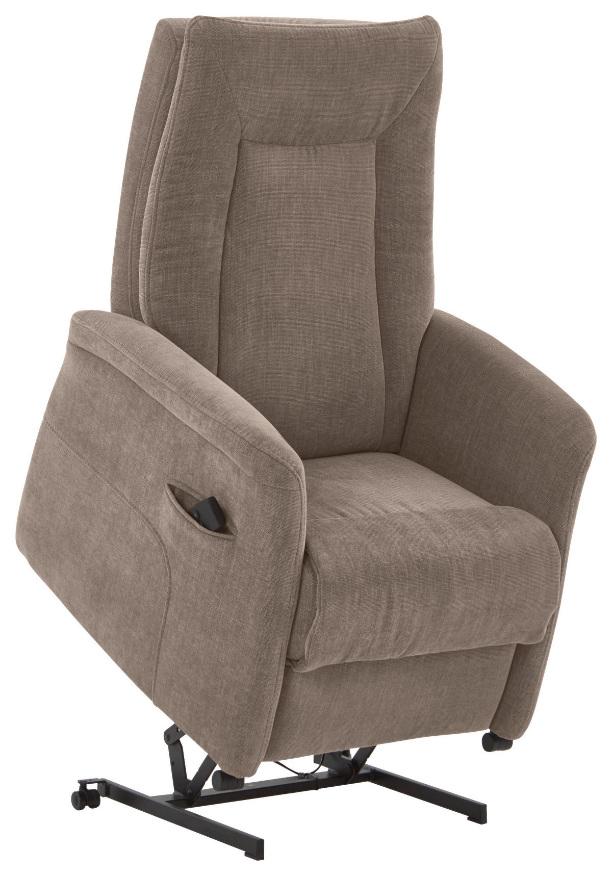 FERNSEHSESSEL Chenille Hellbraun  - Hellbraun/Grau, KONVENTIONELL, Kunststoff/Textil (78/115/90cm) - Hukla