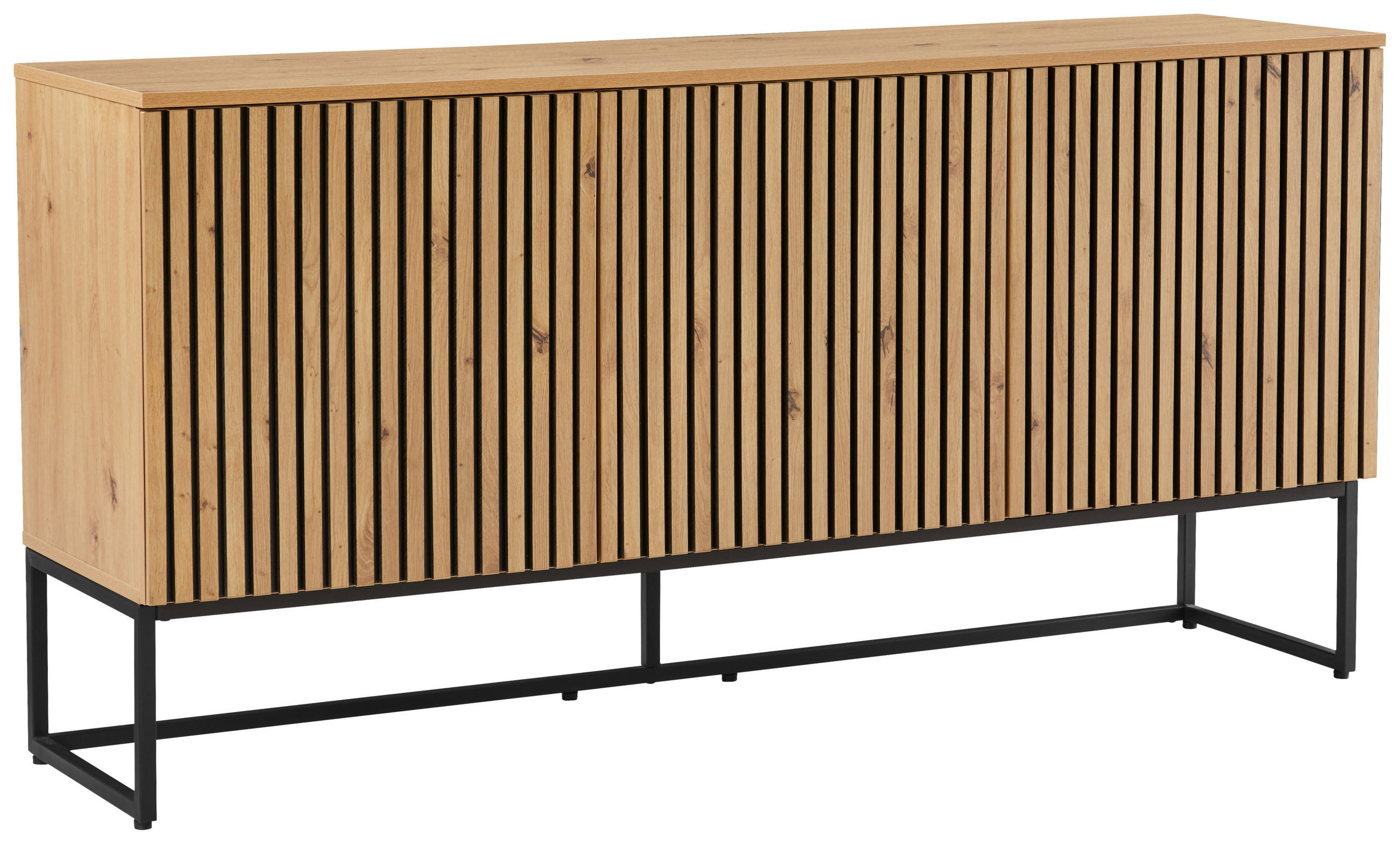 SIDEBOARD Bueno 160/80/40 cm  - Schwarz/Eiche Artisan, MODERN, Holzwerkstoff/Metall (160/80/40cm) - Xora