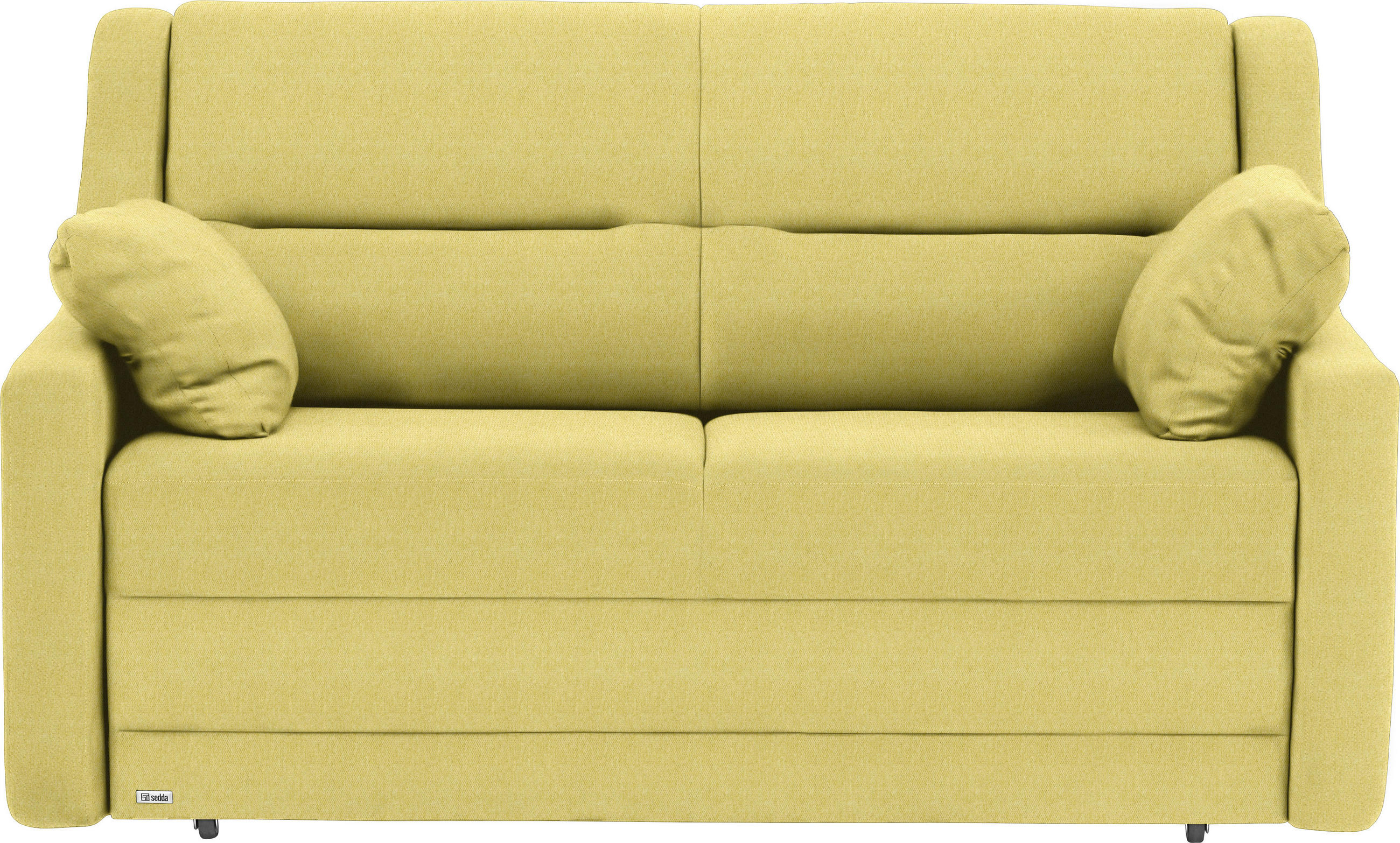 SCHLAFSOFA  mit Lederauswahl, Stoffauswahl, Schlafen auf Sitzhöhe, Hocker erhältlich, Rückenfutter Flachgewebe Hellgrün  - Schwarz/Hellgrün, KONVENTIONELL, Kunststoff/Textil (152/88/91cm) - Sedda