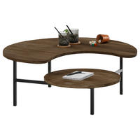 COUCHTISCH Eiche massiv 80/80/36,5 cm organisch Schwarz, Eiche dunkel  - Eiche dunkel/Schwarz, Natur, Holz/Metall (80/80/36,5cm) - SetOne by Musterring