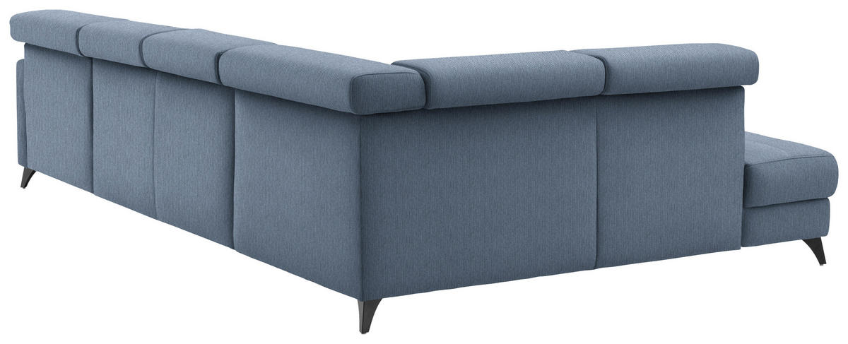WOHNLANDSCHAFT Flachgewebe Blau  - Blau/Schwarz, Konventionell, Textil/Metall (215/333/174cm) - Beldomo System