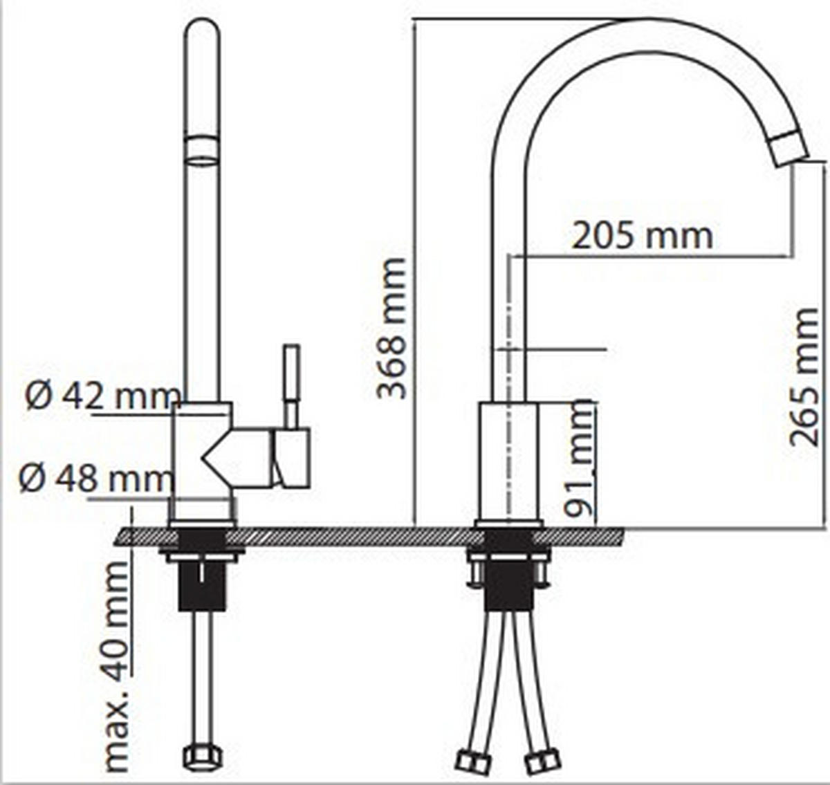 KÜCHENARMATUR - Edelstahlfarben, Basics, Metall (4,8/36,8/20,5cm) - Dieter Knoll