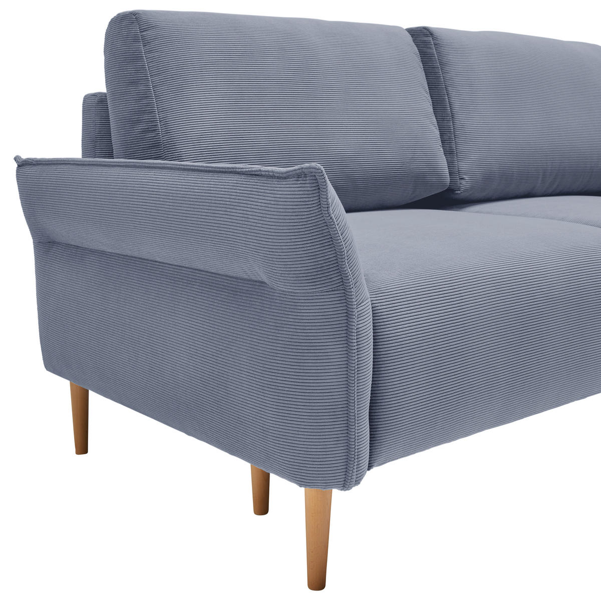 3-SITS SOFFA i manchester blågrå  - blågrå/naturfärgad, Modern, trä/textil (183/85/92cm) - MID.YOU