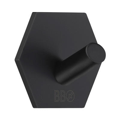 Smedbo Haken Design Hexagon Schwarz 5.2x4.5x0.3 cm