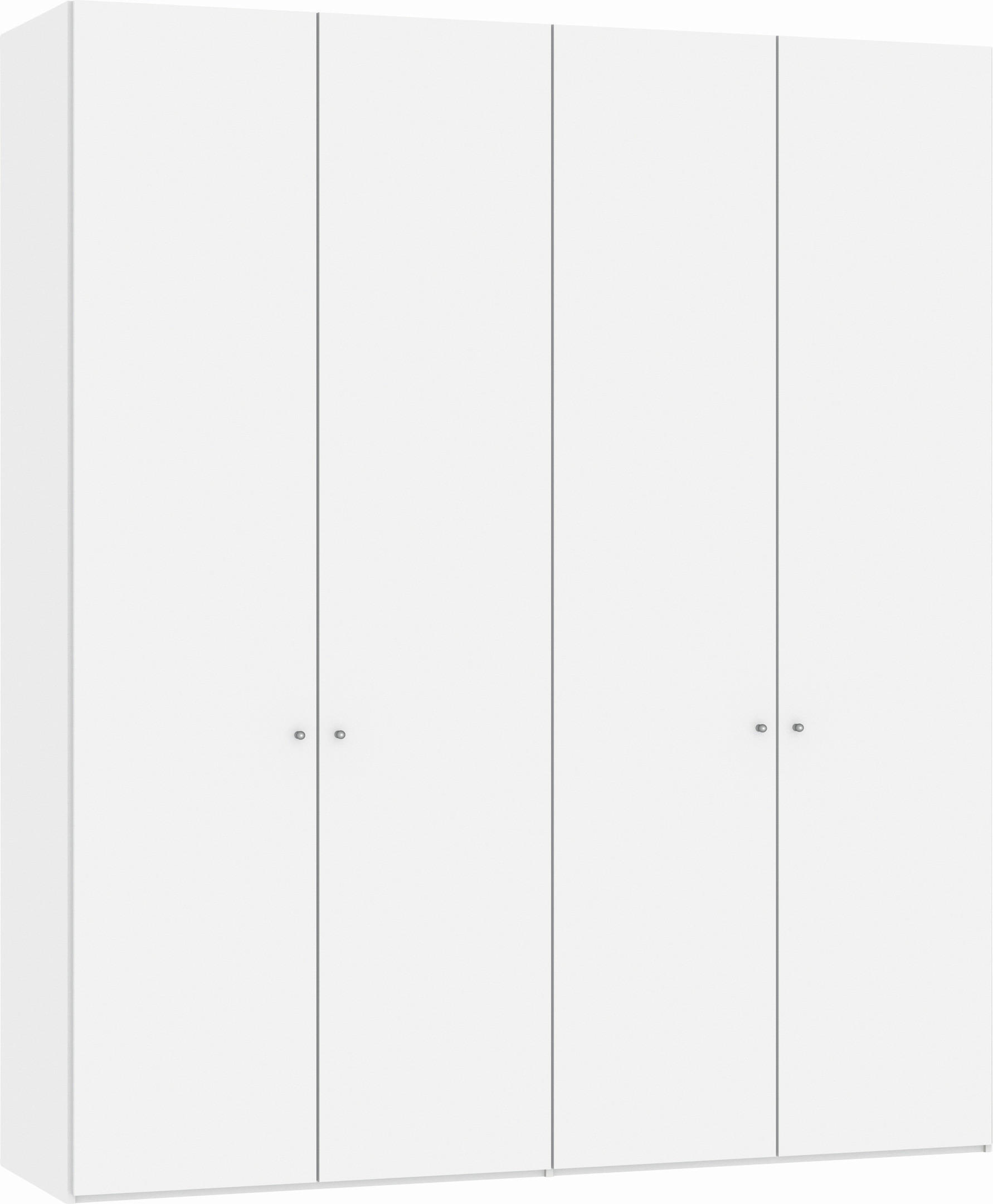 DREHTÜRENSCHRANK 203/236/59 cm 4-türig Weiß  - Silberfarben/Weiß, Design, Glas/Holzwerkstoff (203/236/59cm) - Jutzler