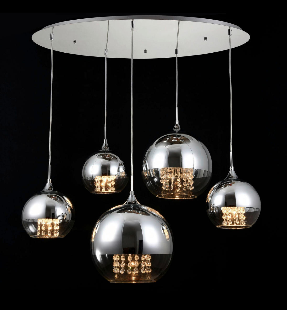 PENDELLEUCHTE 91/65/95 cm  - Transparent/Nickelfarben, Trend, Glas/Metall (91/65/95cm) - MAYTONI