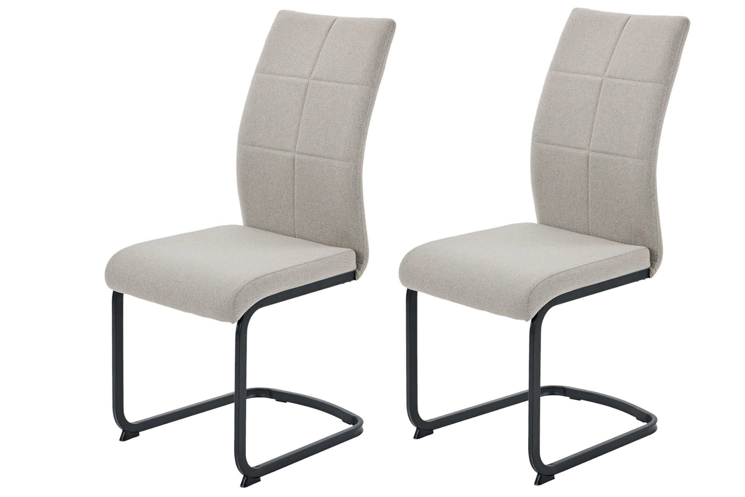 SCHWINGSTUHL-SET 2 Stück  in Stahl Webstoff  - Schlammfarben/Schwarz, MODERN, Textil/Metall (43/98/60cm) - MID.YOU