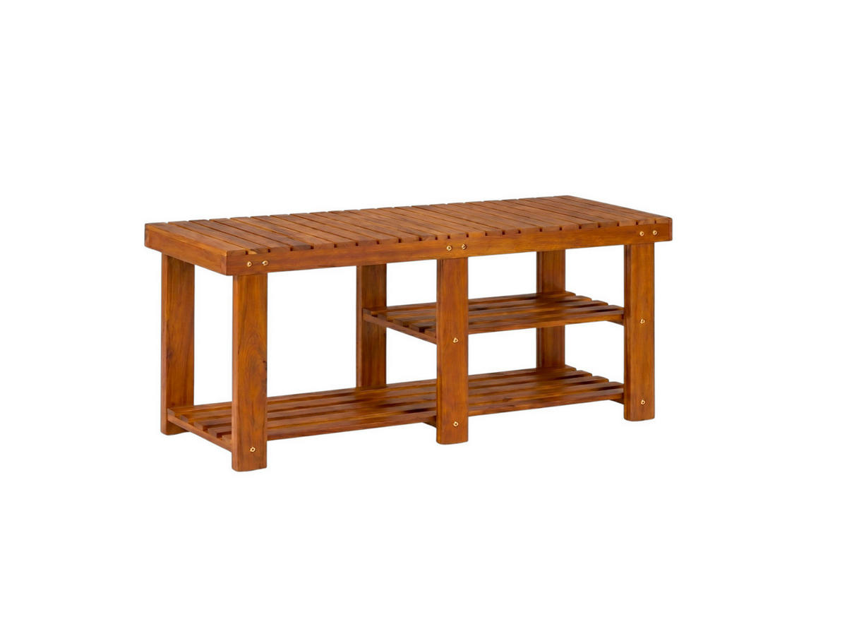 REGÁL NA BOTY, barvy akácie, akácie,  - barvy akácie, Basics, dřevo (50/33/46cm) - Prestige Home