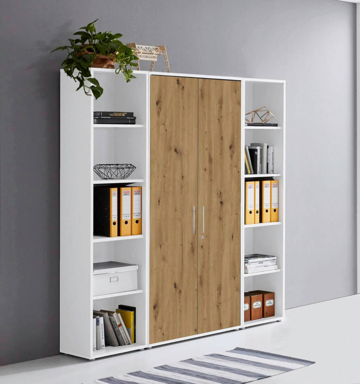 AKTENSCHRANK 172,6/185,6/33 cm  - Weiß/Eiche Artisan, MODERN, Holzwerkstoff (172,6/185,6/33cm) - MID.YOU