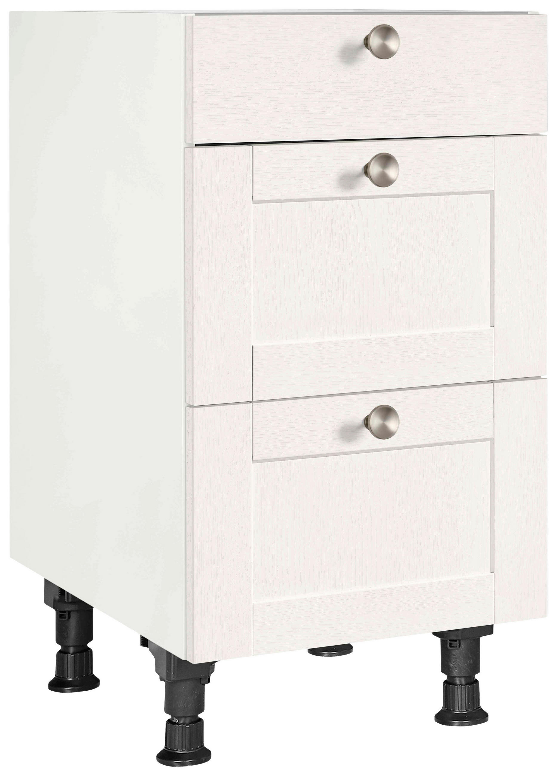 SCHUBKASTENUNTERSCHRANK 45/87/56 cm  in Weiß  - Edelstahlfarben/Weiß, MODERN, Holzwerkstoff/Metall (45/87/56cm) - Nobilia