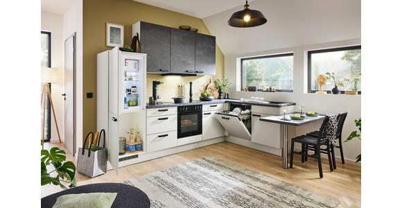 ECKKÜCHE XO 21 305/245 cm  in Hellgrau, Dunkelgrau  - Dunkelgrau/Hellgrau, Design, Holzwerkstoff/Metall (305/245cm) - Xora